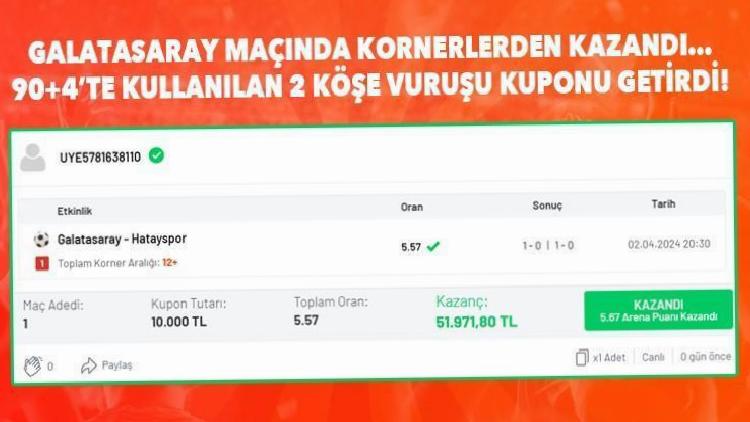 Galatasaray maçında kornerlerden kazandı… 90+4’te kullanılan 2 köşe vuruşu kuponu getirdi!