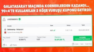 Galatasaray maçında kornerlerden kazandı… 90+4’te kullanılan 2 köşe vuruşu kuponu getirdi!