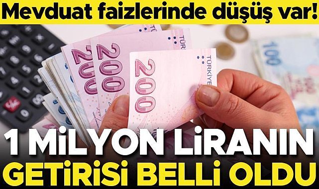Mevduat faizlerinde düşüş var! 1 milyon liranın getirisi belli oldu