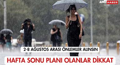 Hafta Sonu Planı Olanlar Dikkat! Meteoroloji'den 2-8 Ağustos İçin İl İl Sağanak Uyarısı