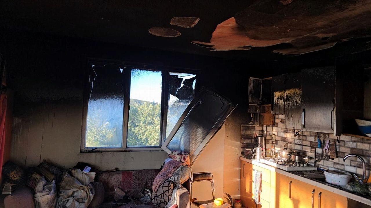 Bursa'da alevlere teslim olan mutfak küle döndü
