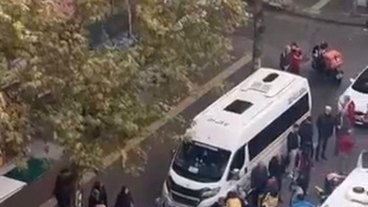 Bursa’da kaygan yolda dengesini kaybeden kurye düştü