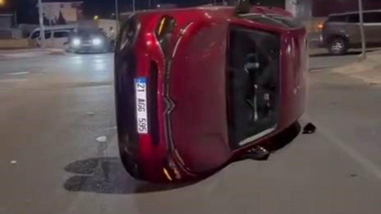 Diyarbakır’da araç takla attı: 1 yaralı