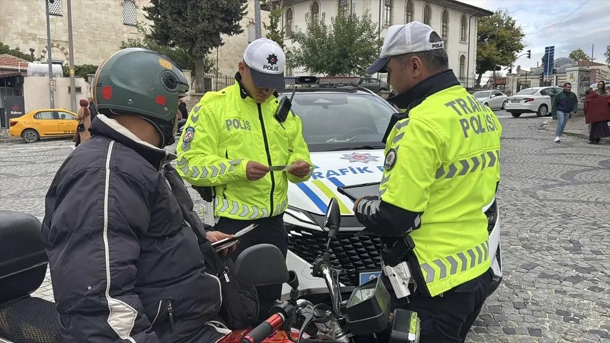 Edirne'de Motosiklet Kontrolü Yapıldı