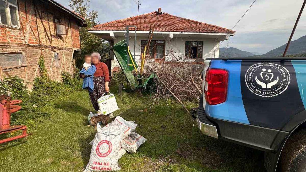 Eşiyle tartışarak ırmağa atlayan şahsa gıda yardımı