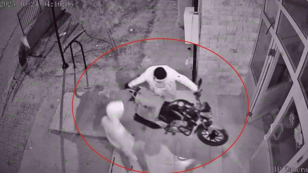 Güvenlik kamerasına yakalanan hırsızlar, çaldıkları motosiklete kendi malları gibi binip gittiler