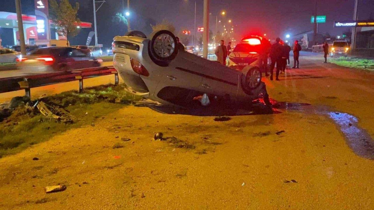 Bursa’da otomobil takla attı: 2 yaralı