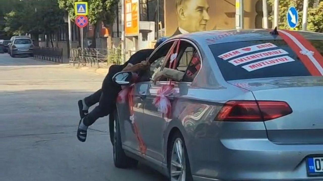 Gelin aracının önünü kesti, 50 TL aldı, beğenmedi
