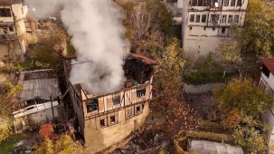 150 yıllık tarihi konaktan geriye kalan harabe dronla görüntülendi