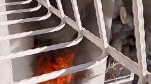 Apartman dairesi alevlere teslim oldu