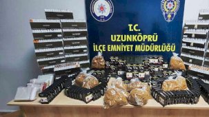 Edirne’de on binlerce kaçak makaron ele geçirildi