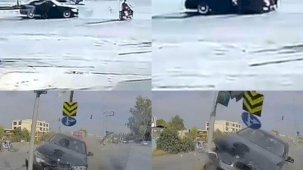 Kaza anları araç ve güvenlik kamerasına yansımıştı: 