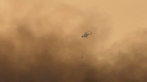 Yüksekova’nın kuş cennetindeki yangına havadan müdahale