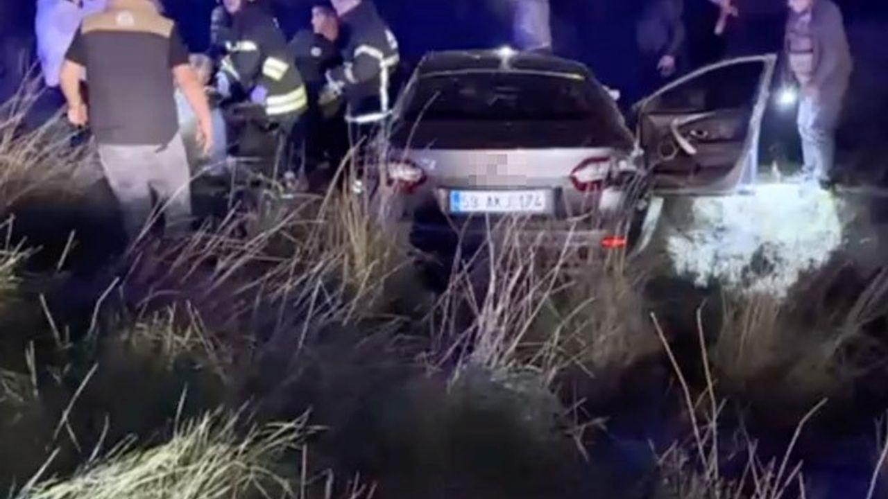 Tekirdağ’da otomobil şarampole yuvarlandı: 1 ölü, 1 yaralı
