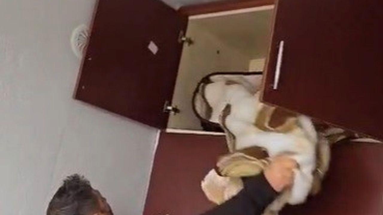 Aranan şahsın yakalandığı yer pes dedirtti