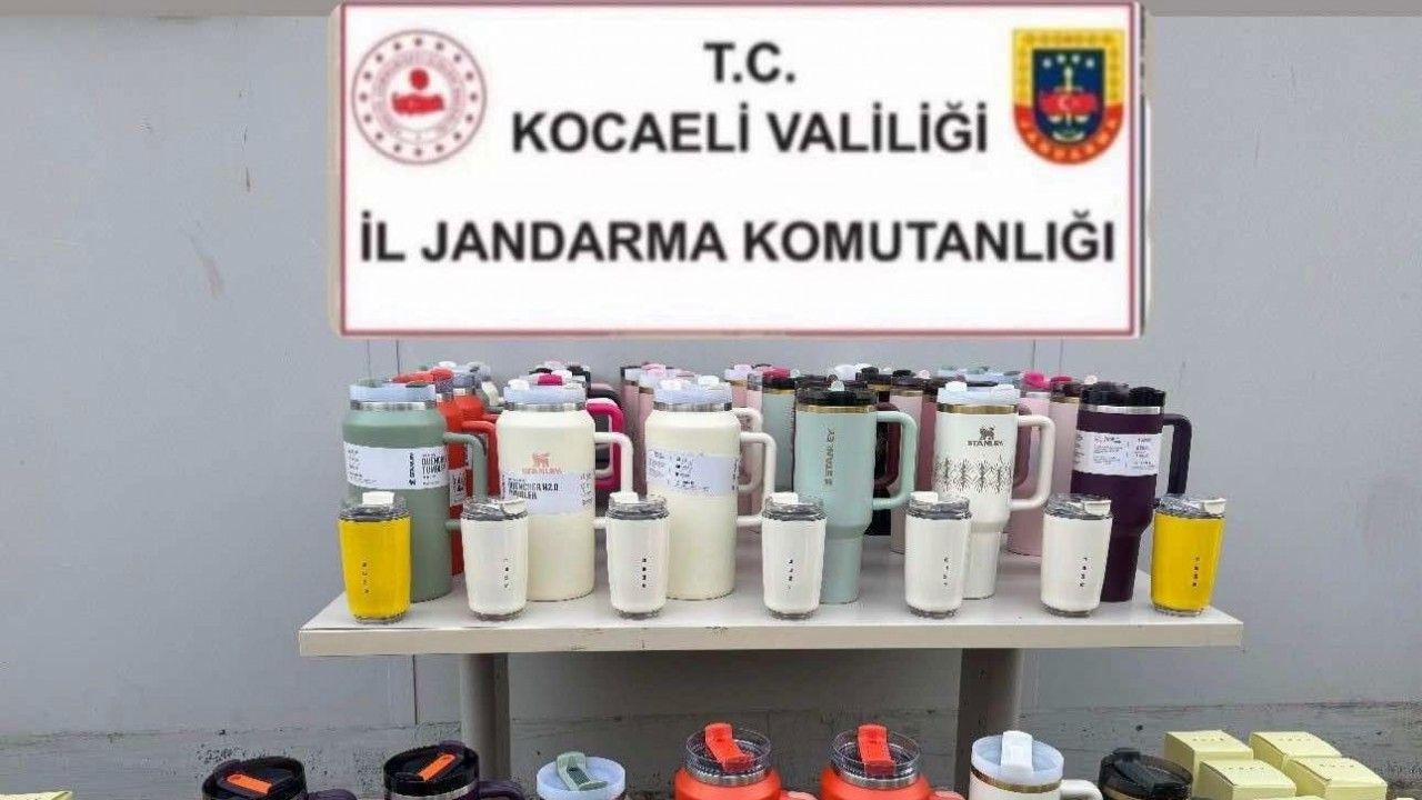 Kocaeli’de piyasa değeri yüksek ünlü markaya ait 100 termos ele geçirildi
