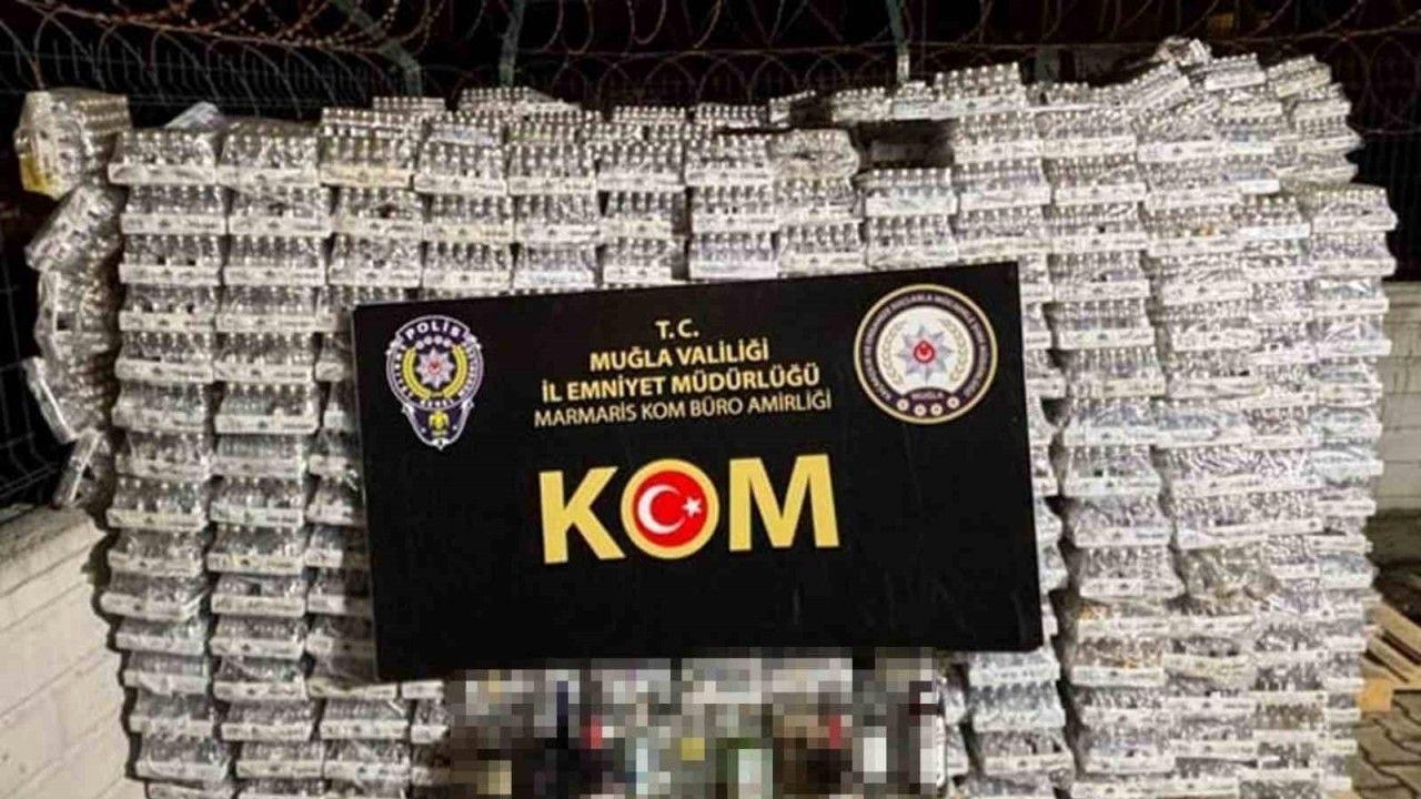 Marmaris’te 4 bin 166 litre kaçak içki ele geçirildi